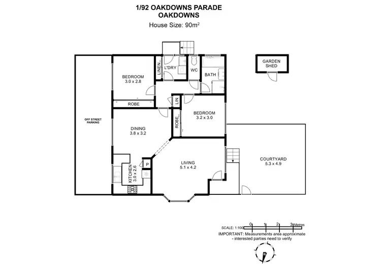 Floorplan of Homely unit listing, 1/92 Oakdowns Parade, Oakdowns TAS 7019