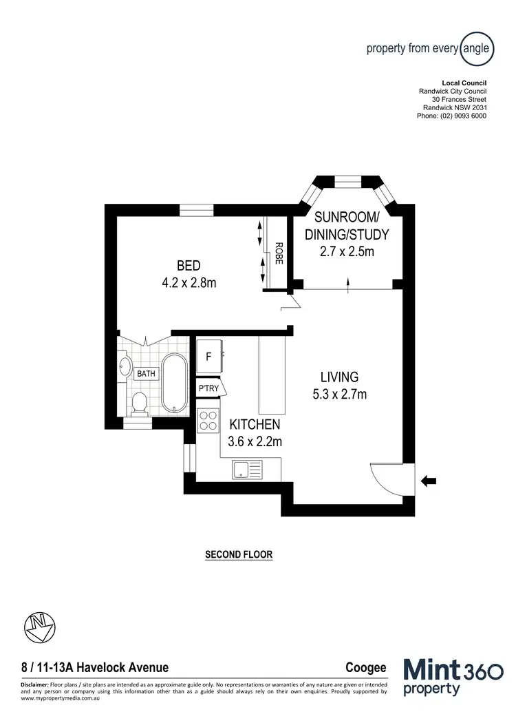 Floorplan of Homely apartment listing, 8/11-13A Havelock Avenue, Coogee NSW 2034