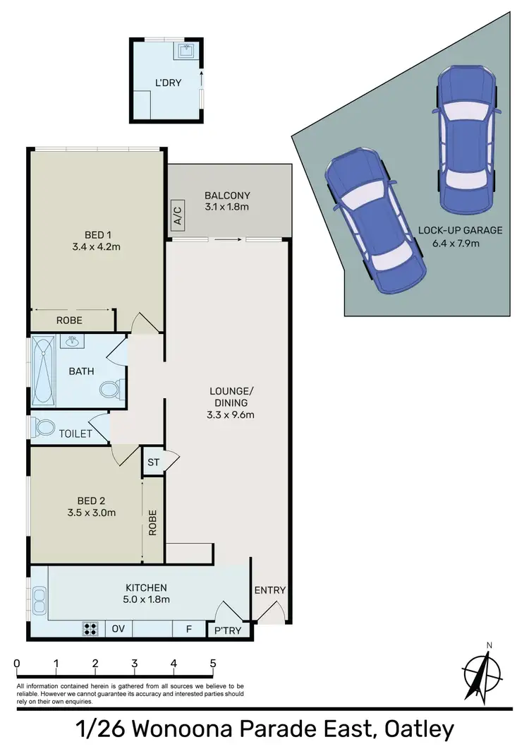 Floorplan of Homely apartment listing, 1/26 Wonoona Parade East, Oatley NSW 2223