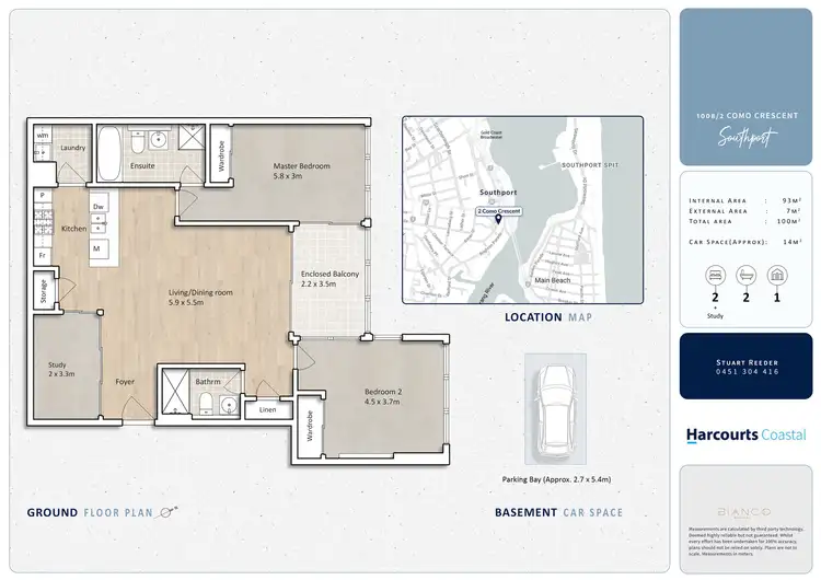 Floorplan of Homely apartment listing, 1008/2 Como Crescent, Southport QLD 4215