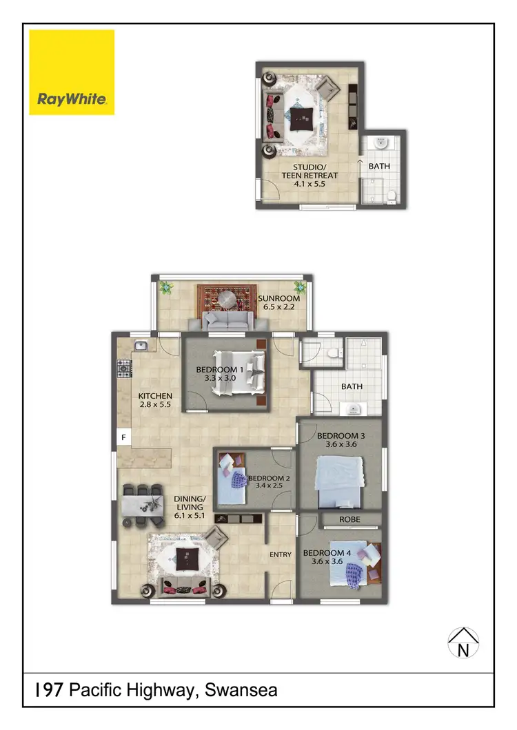 Floorplan of Homely house listing, 197 Bowman Street, Swansea NSW 2281