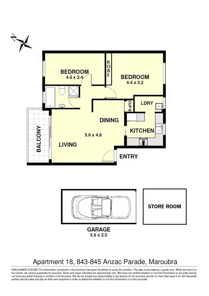 Floorplan of Homely apartment listing, 18/843-845 Anzac Parade, Maroubra NSW 2035