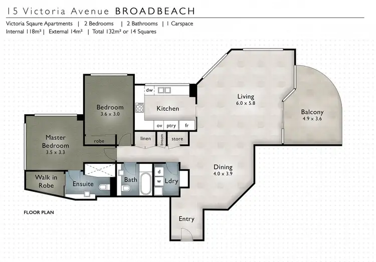 Floorplan of Homely apartment listing, 31/15 Victoria Avenue, Broadbeach QLD 4218