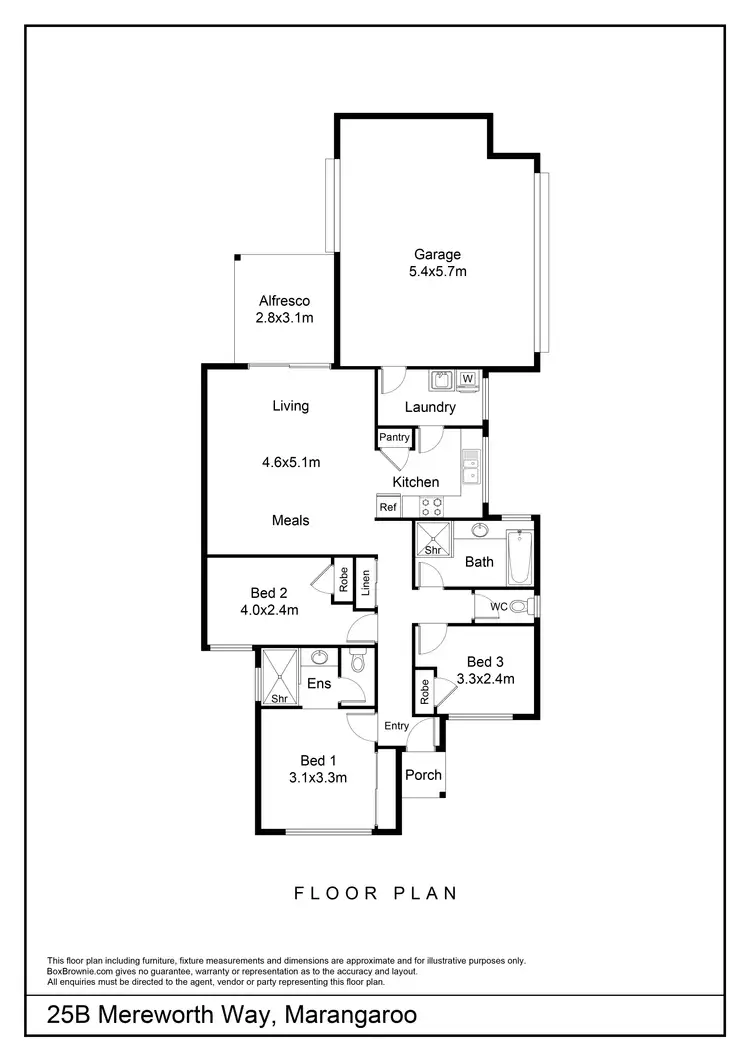 Floorplan of Homely house listing, 25B Mereworth Way, Marangaroo WA 6064