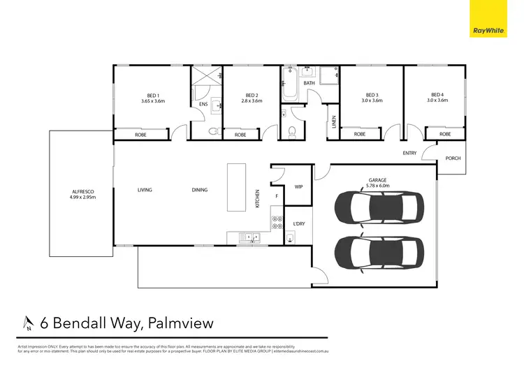 Floorplan of Homely house listing, 6 Bendall Way, Palmview QLD 4553