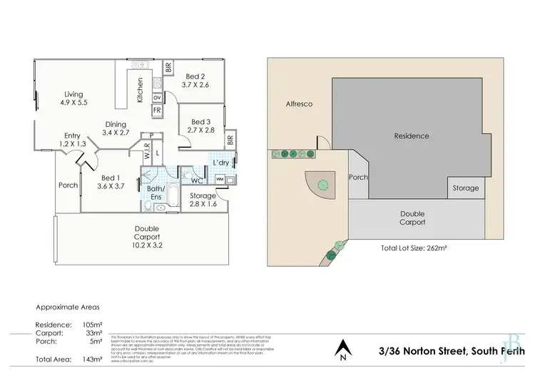 Floorplan of Homely villa listing, 3/36 Norton Street, South Perth WA 6151