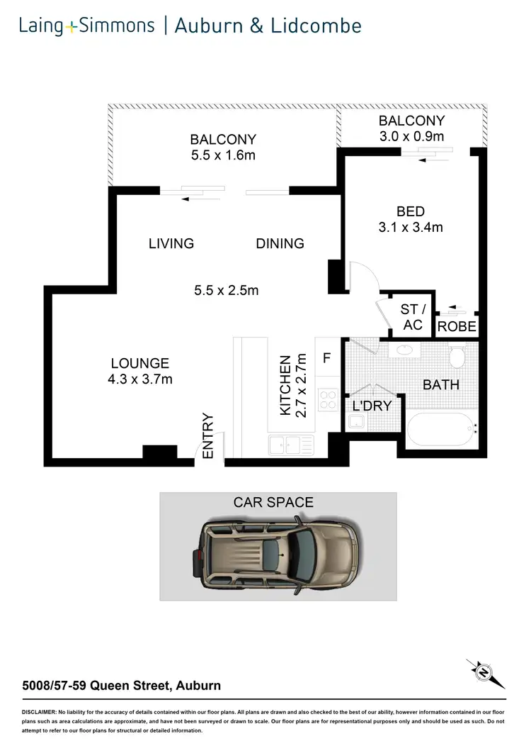 Floorplan of Homely unit listing, 5008/57-59 Queen St, Auburn NSW 2144