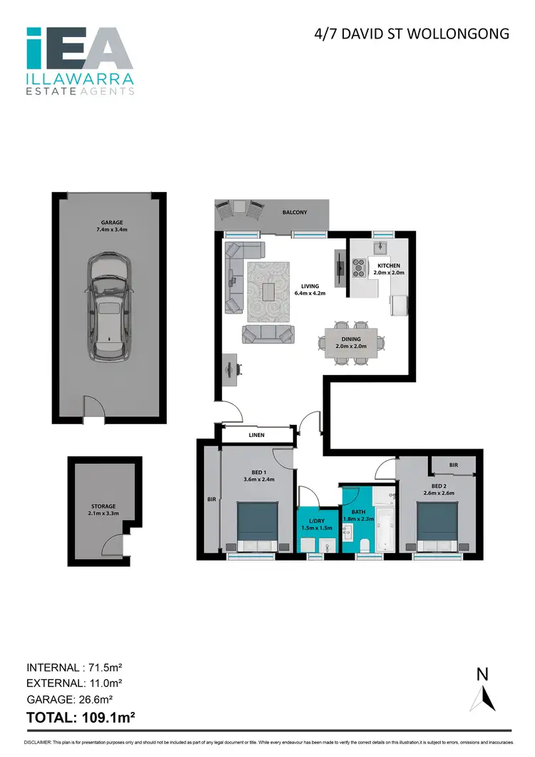 Floorplan of Homely unit listing, 4/7 David Street, West Wollongong NSW 2500