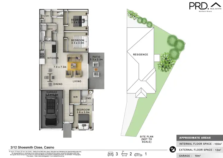 Floorplan of Homely semi-detached listing, 2/12 Shoesmith Close, Casino NSW 2470