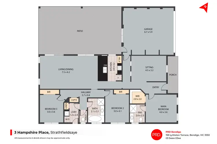 Floorplan of Homely house listing, 3 Hampshire Place, Strathfieldsaye VIC 3551