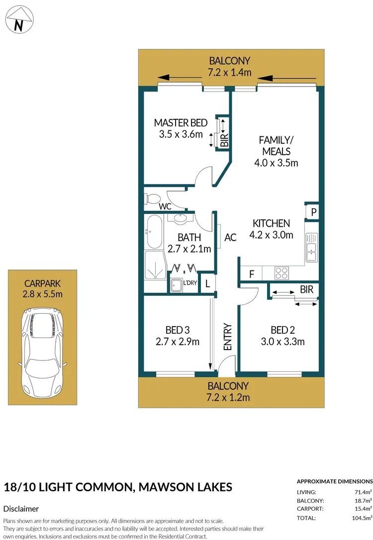 Floorplan of Homely unit listing, 18/10 Light Common, Mawson Lakes SA 5095