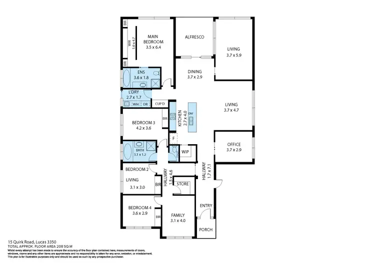 Floorplan of Homely house listing, 15 Quirk Road, Lucas VIC 3350