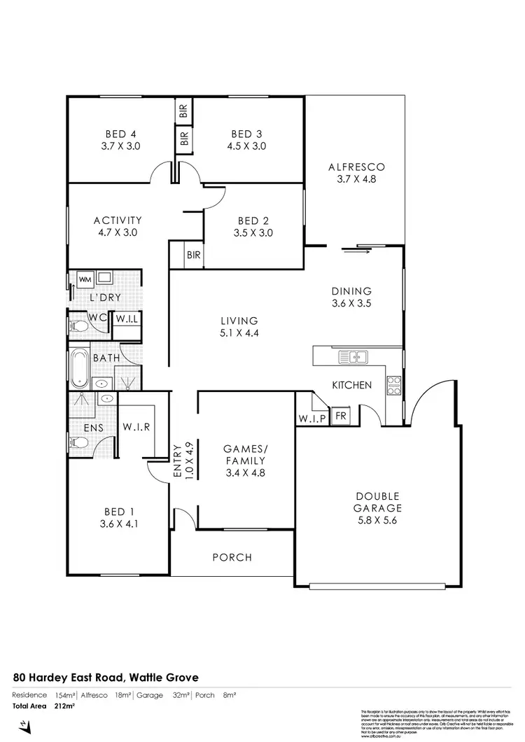 Floorplan of Homely house listing, 80 Hardey East Road, Wattle Grove WA 6107