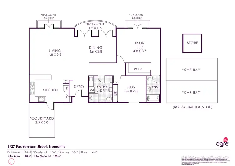 Floorplan of Homely apartment listing, 1/37 Pakenham Street, Fremantle WA 6160