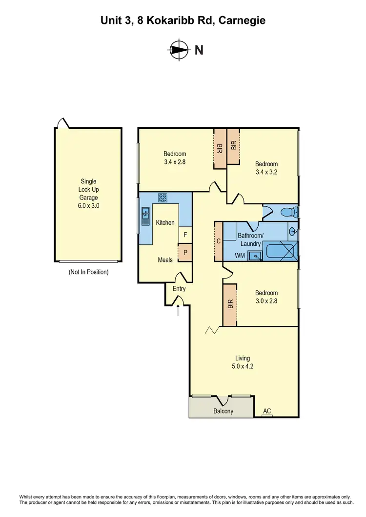 Floorplan of Homely apartment listing, 3/8 Kokaribb Road, Carnegie VIC 3163