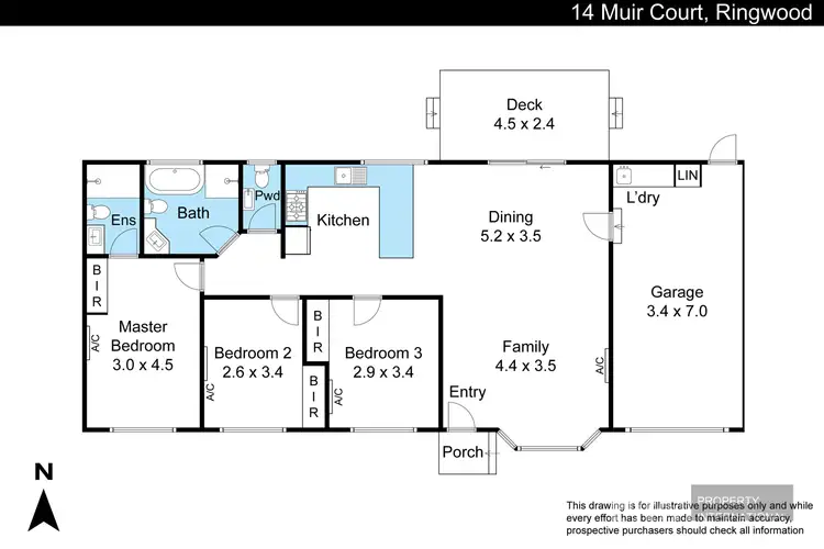 Floorplan of Homely house listing, 14 Muir Court, Ringwood VIC 3134