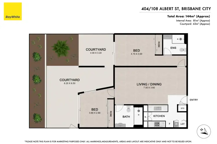 Floorplan of Homely apartment listing, 404/108 Albert Street, Brisbane City QLD 4000