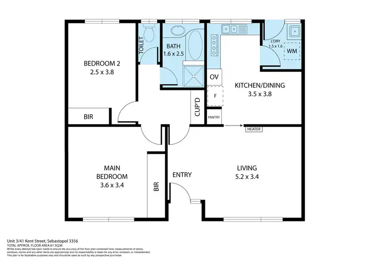 Floorplan of Homely unit listing, 3/41 Kent Street, Sebastopol VIC 3356
