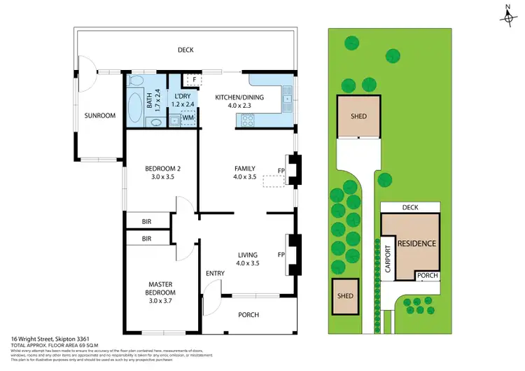 Floorplan of Homely house listing, 16 Wright Street, Skipton VIC 3361
