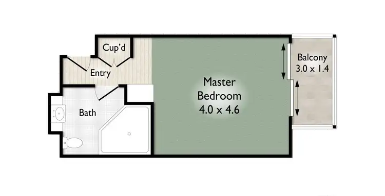 Floorplan of Homely studio listing, 5103/64 Palm Meadows Drive, Carrara QLD 4211