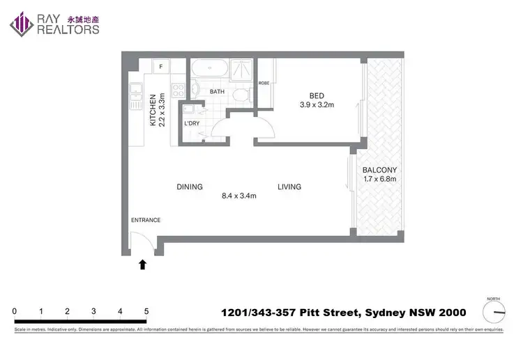 Floorplan of Homely apartment listing, 1201/343-357 Pitt Street, Sydney NSW 2000