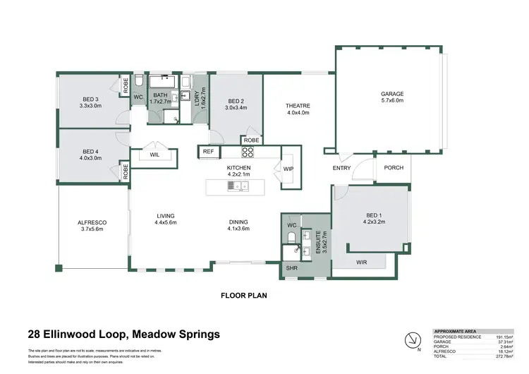Floorplan of Homely house listing, 28 Ellinwood Loop, Meadow Springs WA 6210