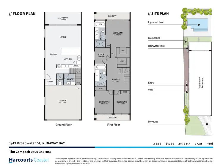 Floorplan of Homely semi-detached listing, 1/49 Broadwater Street, Runaway Bay QLD 4216