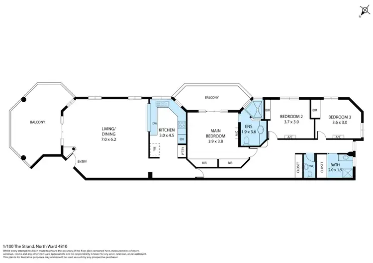 Floorplan of Homely unit listing, 1/100 The Strand, North Ward QLD 4810
