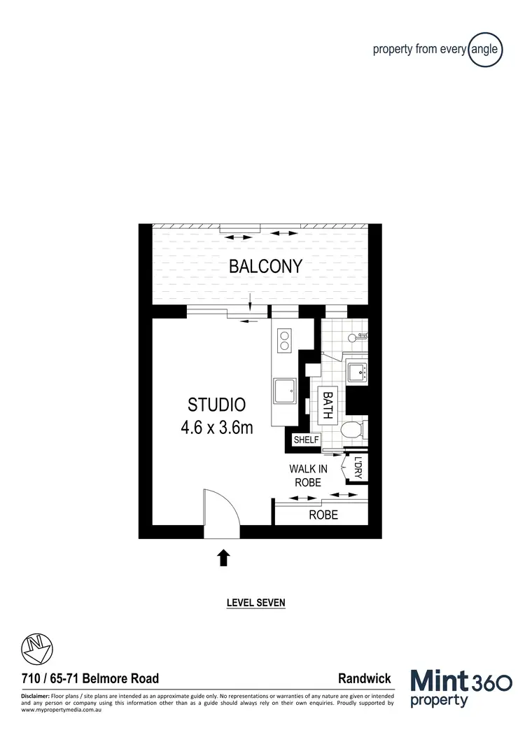 Floorplan of Homely studio listing, 710/65-71 Belmore Road, Randwick NSW 2031