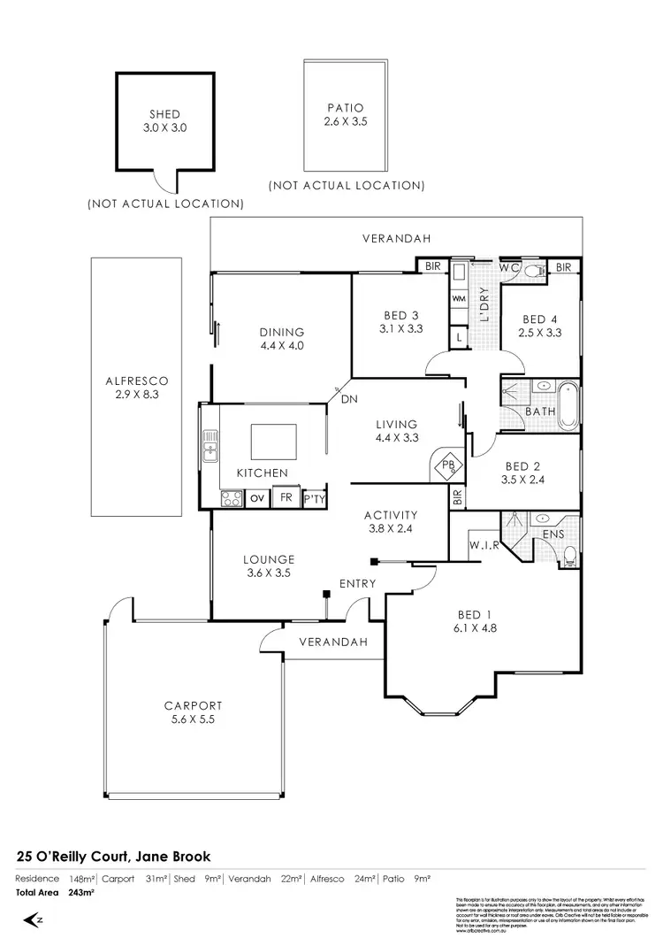 Floorplan of Homely house listing, 25 O'Reilly Court, Jane Brook WA 6056