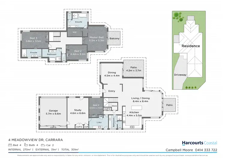 Floorplan of Homely house listing, 4 Meadowview Drive, Carrara QLD 4211