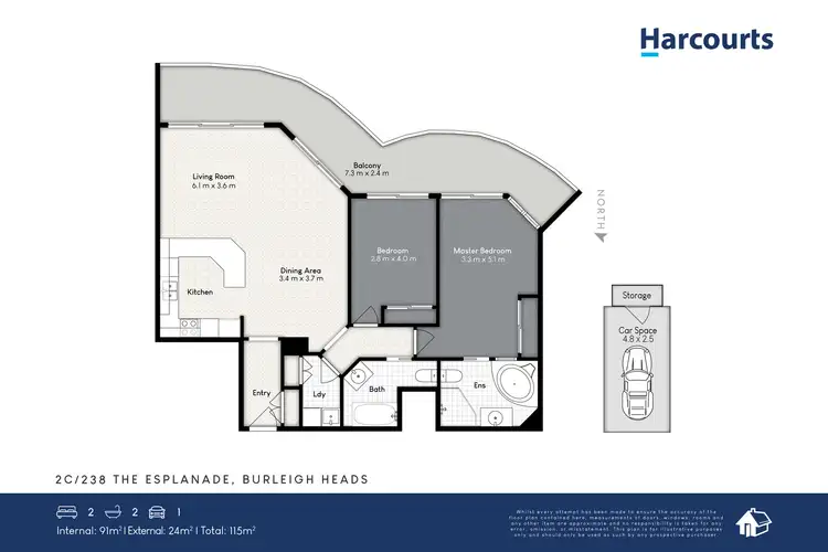 Floorplan of Homely unit listing, 2C/238 The Esplanade, Miami QLD 4220