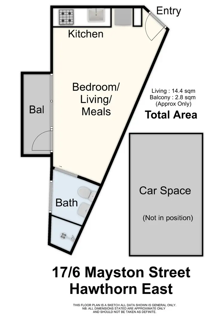 Floorplan of Homely studio listing, 17/6 Mayston Street, Hawthorn East VIC 3123