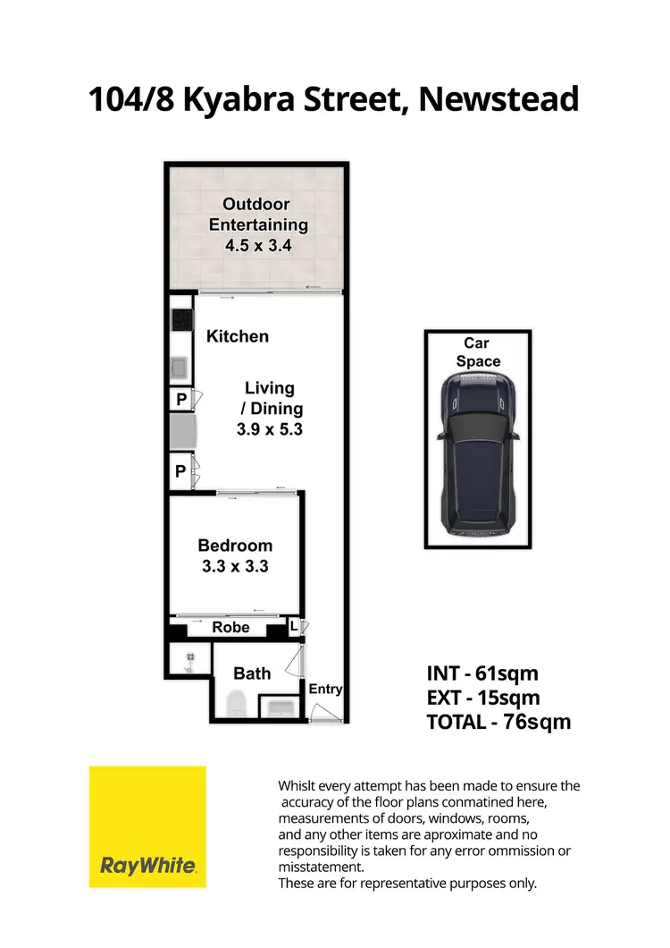Floorplan of Homely apartment listing, 004/8 Kyabra Street, Newstead QLD 4006