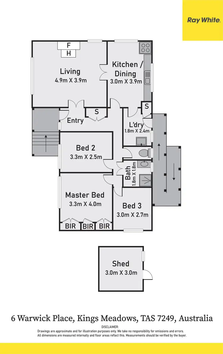 Floorplan of Homely house listing, 6 Warwick Place, Kings Meadows TAS 7249