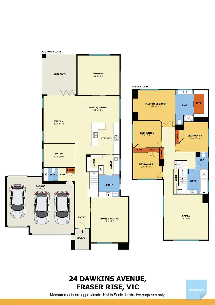 Floorplan of Homely house listing, 24 Dawkins Avenue, Fraser Rise VIC 3336