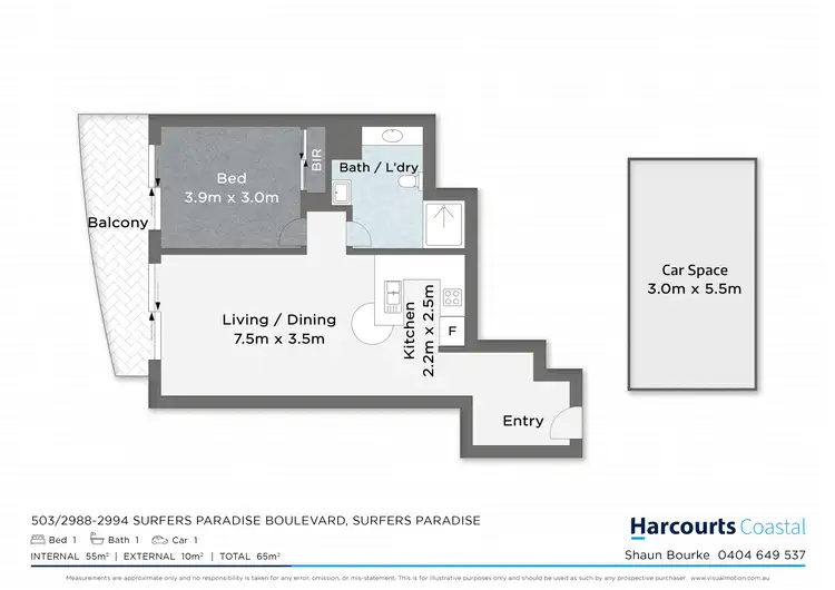Floorplan of Homely apartment listing, 503/2988-2994 Surfers Paradise Boulevard, Surfers Paradise QLD 4217