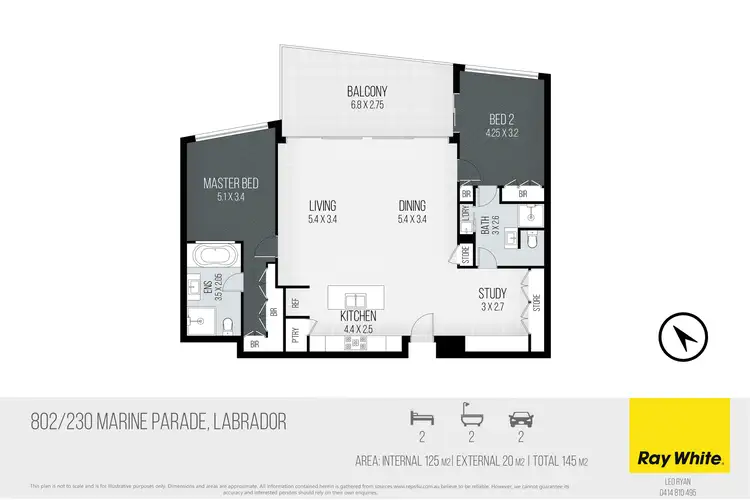 Floorplan of Homely apartment listing, 802/230 Marine Parade, Labrador QLD 4215