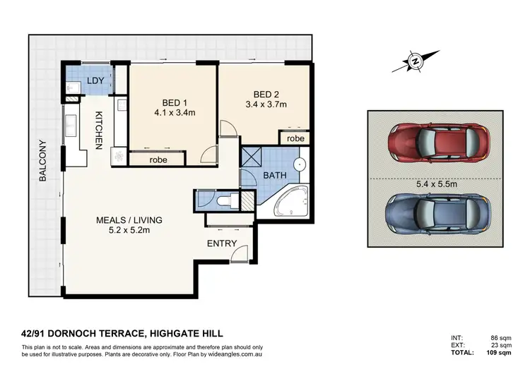 Floorplan of Homely apartment listing, 42/91 Dornoch Terrace, Highgate Hill QLD 4101