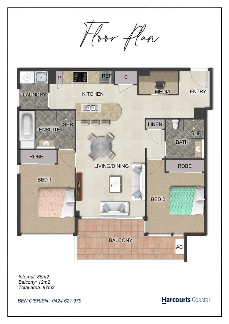 Floorplan of Homely apartment listing, 502/6 Aqua Street, Southport QLD 4215