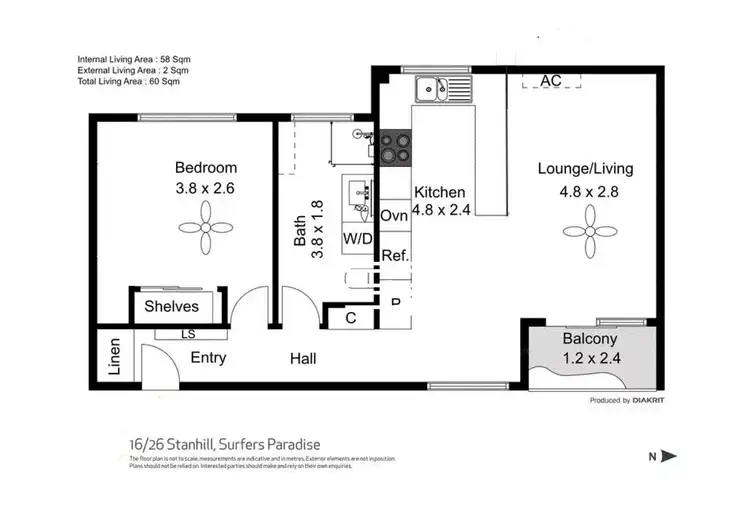 Floorplan of Homely apartment listing, 16/26 Stanhill Drive, Surfers Paradise QLD 4217