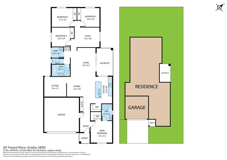 Floorplan of Homely house listing, 20 Tweed Place, Dubbo NSW 2830