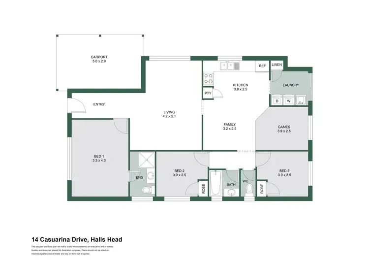 Floorplan of Homely house listing, 14 Casuarina Drive, Halls Head WA 6210