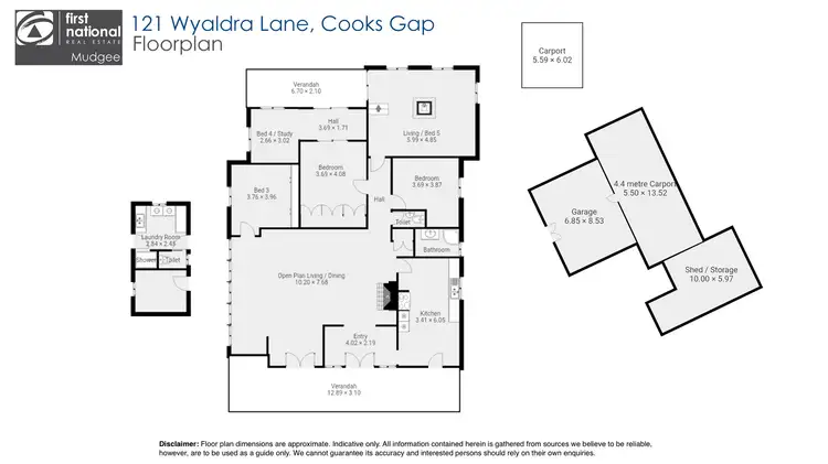 Floorplan of Homely rural property listing, 121 Wyaldra Lane, Mudgee NSW 2850