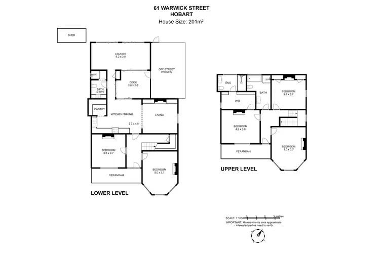 Floorplan of Homely house listing, 61 Warwick Street, Hobart TAS 7000