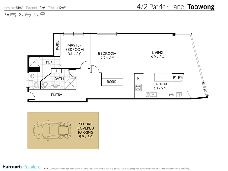 Floorplan of Homely unit listing, 4/2 Patrick Lane, Toowong QLD 4066