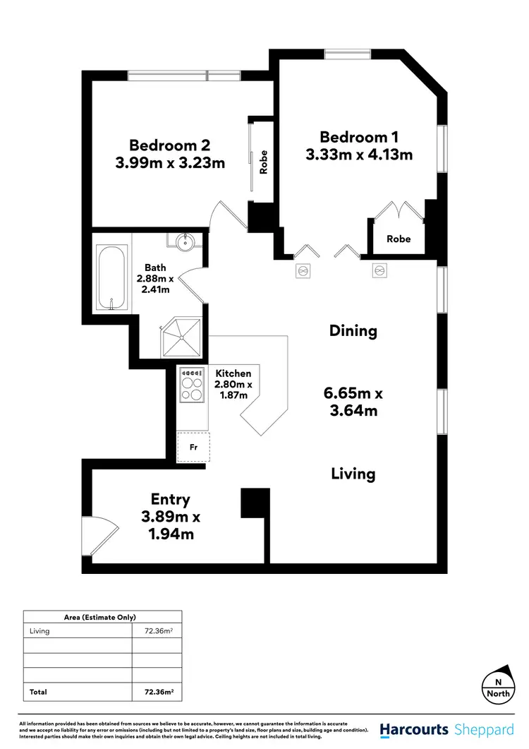 Floorplan of Homely apartment listing, 406/82 King William Street, Adelaide SA 5000
