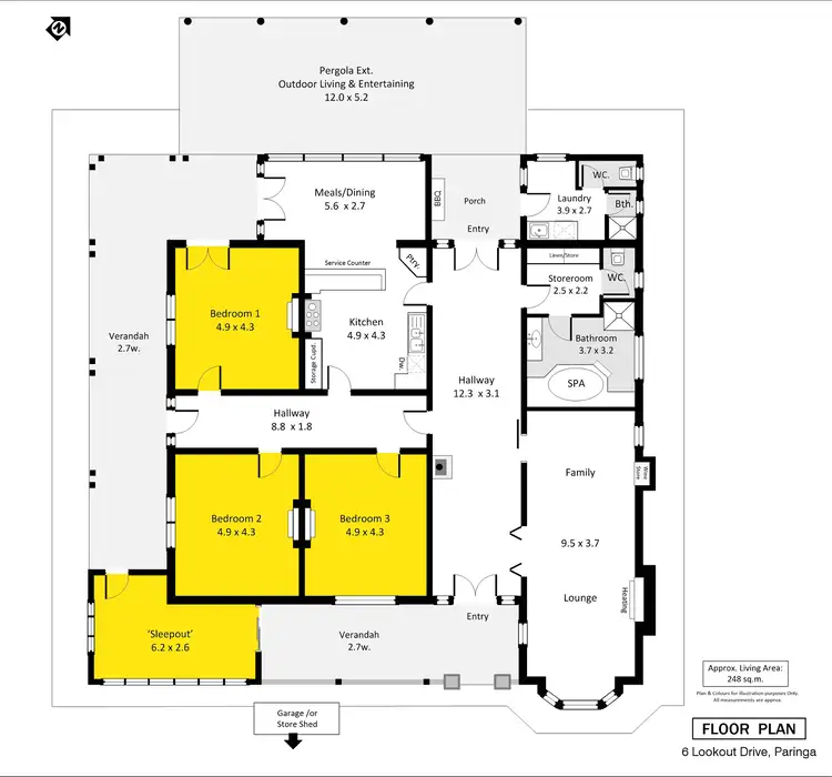 Floorplan of Homely house listing, 6 Lookout Drive, Paringa SA 5340