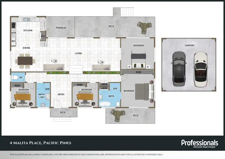 Floorplan of Homely house listing, 4 Malita Place, Pacific Pines QLD 4211