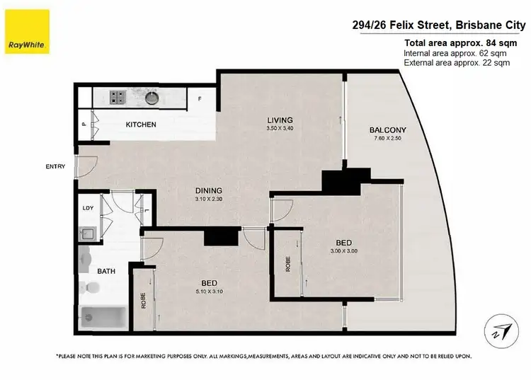 Floorplan of Homely apartment listing, 294/26 Felix Street, Brisbane City QLD 4000